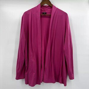 Talbots Cardigan Sweater Womens 2X Pink Open Light Weight Casual Layering